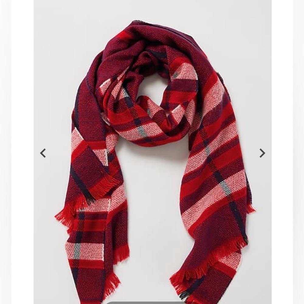 Jjill Exploded Plaid Scarf in Ruby Red Multi